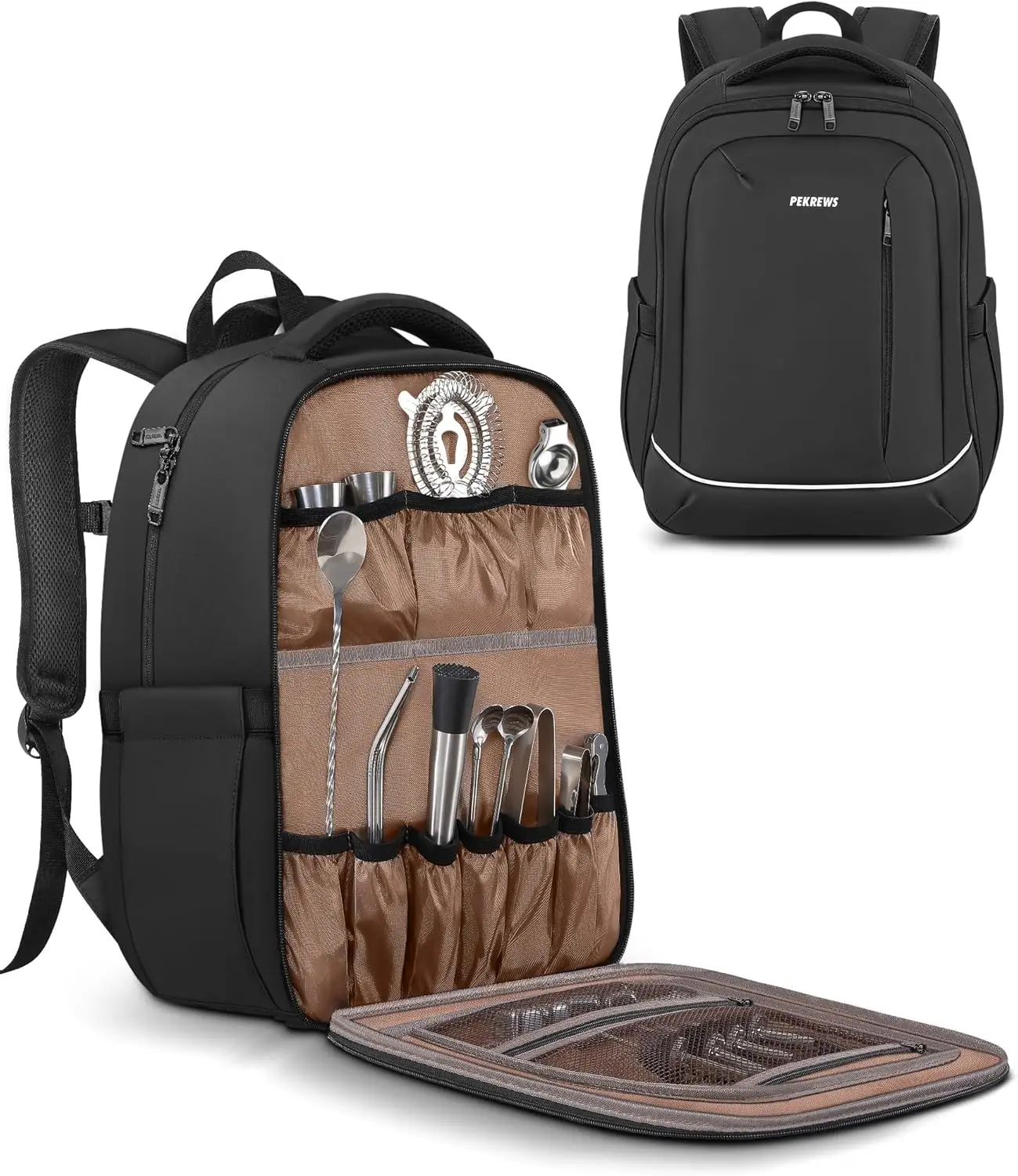 Bartender Bag, Travel Bartending Backpack for Carrying Bar Kit, Portable Bar Tool Set Storage with Adjustable Dividers,
Bartender Bag, Travel Bartending Backpack for Carrying Bar Kit, Portable Bar Tool Set Storage with Adjustable Dividers,