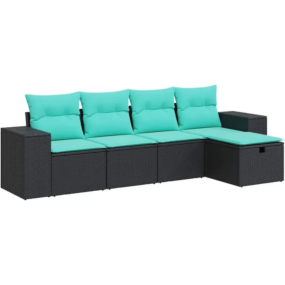 Черный комплект садовой мебели из ротанга из 5 предметов с подушками, мебель для отдыха на открытом воздухе
Черный комплект садовой мебели из ротанга из 5 предметов с подушками, мебель для отдыха на открытом воздухе