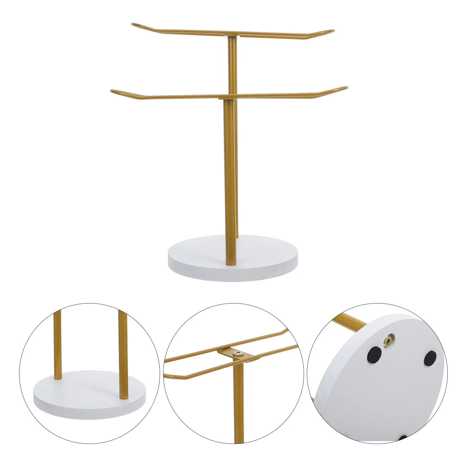 Metal Headband Storage Holder 2-Tier Gold Hair Hoop Display Stand Wood Base Headband Organizer Jewelry Bracelet Scrunchie Holder
Metal Headband Storage Holder 2-Tier Gold Hair Hoop Display Stand Wood Base Headband Organizer Jewelry Bracelet Scrunchie Holder