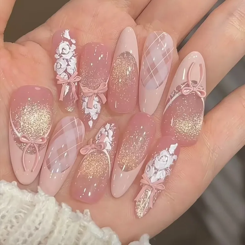 10 шт. Twenkle Pink Cat Eyes Press on Fake Nail Sweet Pink 3D Bowknot Design Полное покрытие ногтей с цветами Миндалевидные ногти средней длины
10 шт. Twenkle Pink Cat Eyes Press on Fake Nail Sweet Pink 3D Bowknot Design Полное покрытие ногтей с цветами Миндалевидные ногти средней длины