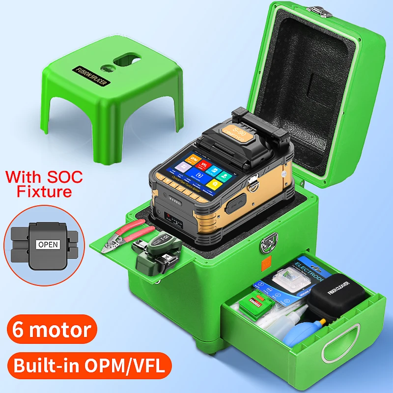 COMPTYCO S-90 Optical Fiber Fusion Splicer Multilingual Touch Screen 6 Motors FTTH Fiber Optic Hot Melt Machine Built-in VFL OPM
COMPTYCO S-90 Optical Fiber Fusion Splicer Multilingual Touch Screen 6 Motors FTTH Fiber Optic Hot Melt Machine Built-in VFL OPM