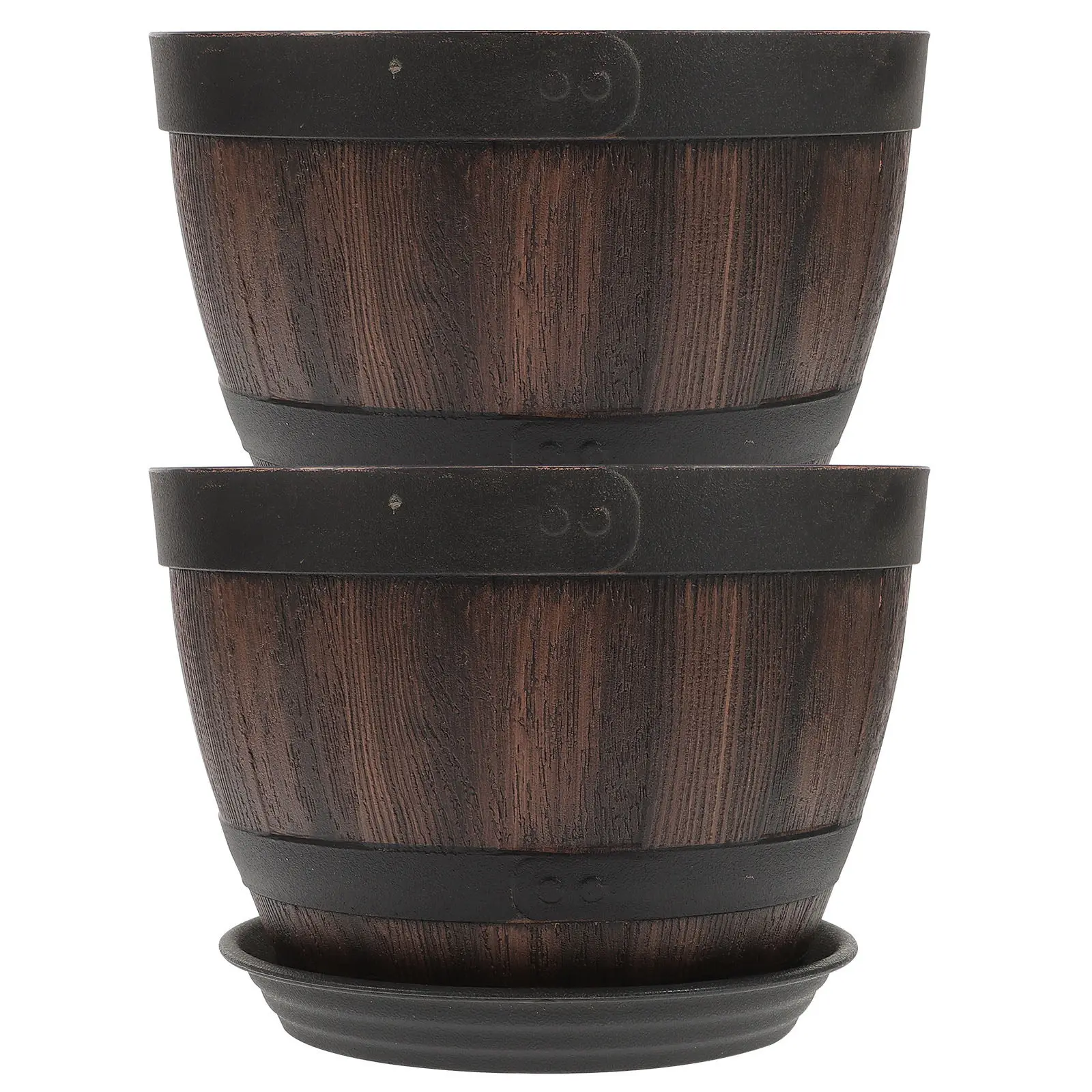 2Sets Imitation Wood Flower Pots Plastic Planting Barrels Retro Planter Breathable Plant Pot for Garden Courtyard
2Sets Imitation Wood Flower Pots Plastic Planting Barrels Retro Planter Breathable Plant Pot for Garden Courtyard