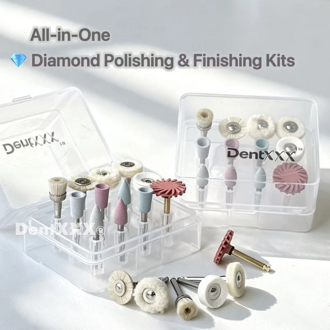 BUY 5 GET 2 FREE All-in-One Diamond Polishing & Finishing Heads Kit 2.35mm Shank for Surface Smoothing Mirror Gloss Buffing
BUY 5 GET 2 FREE All-in-One Diamond Polishing & Finishing Heads Kit 2.35mm Shank for Surface Smoothing Mirror Gloss Buffing