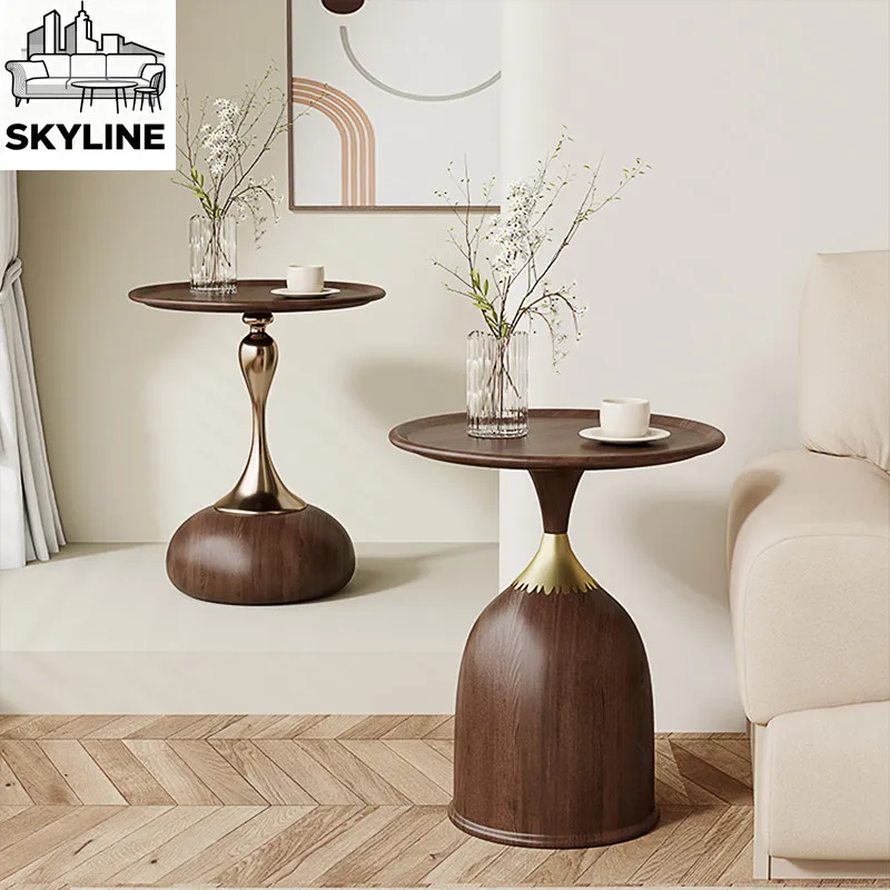 Bedside table sofa small coffee table minimalist walnut color living room small side table round simple
Bedside table sofa small coffee table minimalist walnut color living room small side table round simple