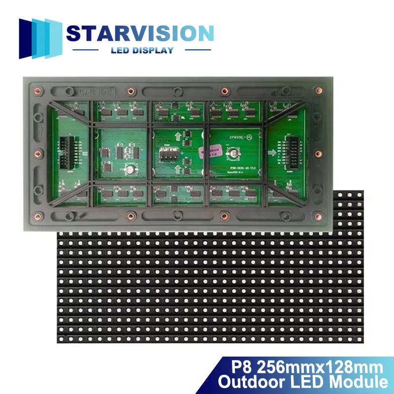 P8 Outdoor LED Module 256x168mm SMD3535 RGB Full Color IP65 Waterproof High Brightness LED Display Panel For Advertising Billboa
P8 Outdoor LED Module 256x168mm SMD3535 RGB Full Color IP65 Waterproof High Brightness LED Display Panel For Advertising Billboa