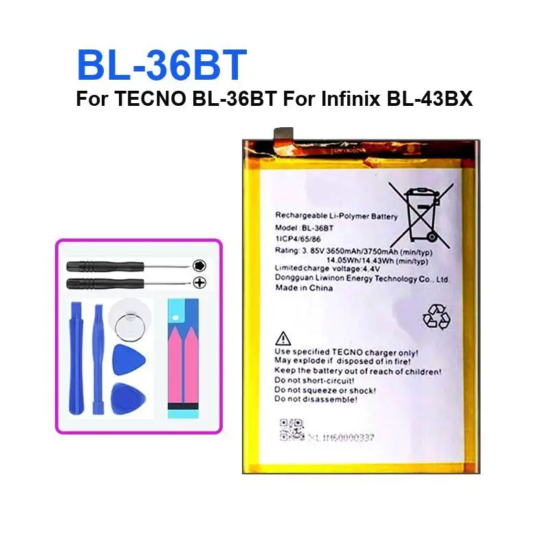 Portable Battery 3750mAh for TECNO BL-36BT Infinix BL-43BX Mobile Phone Batteries Warranty + Track Code
Portable Battery 3750mAh for TECNO BL-36BT Infinix BL-43BX Mobile Phone Batteries Warranty + Track Code