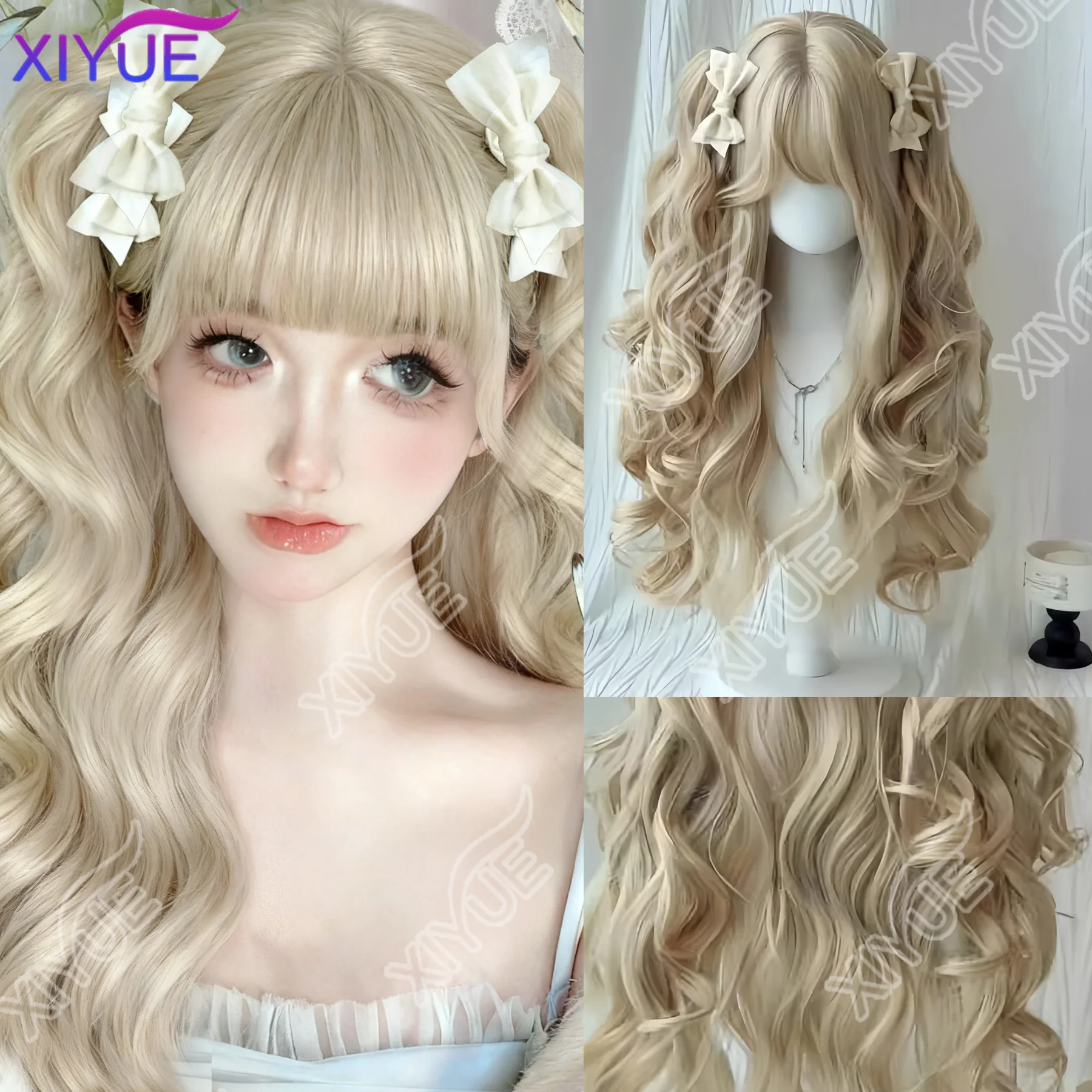 Синтетические светлые желтые пушистые куклы Лолиты в рулоне, парики из синтетических волос с челкой, женские объемные волны, женские парики, косплей, повседневные волосы
Синтетические светлые желтые пушистые куклы Лолиты в рулоне, парики из синтетических волос с челкой, женские объемные волны, женские парики, косплей, повседневные волосы