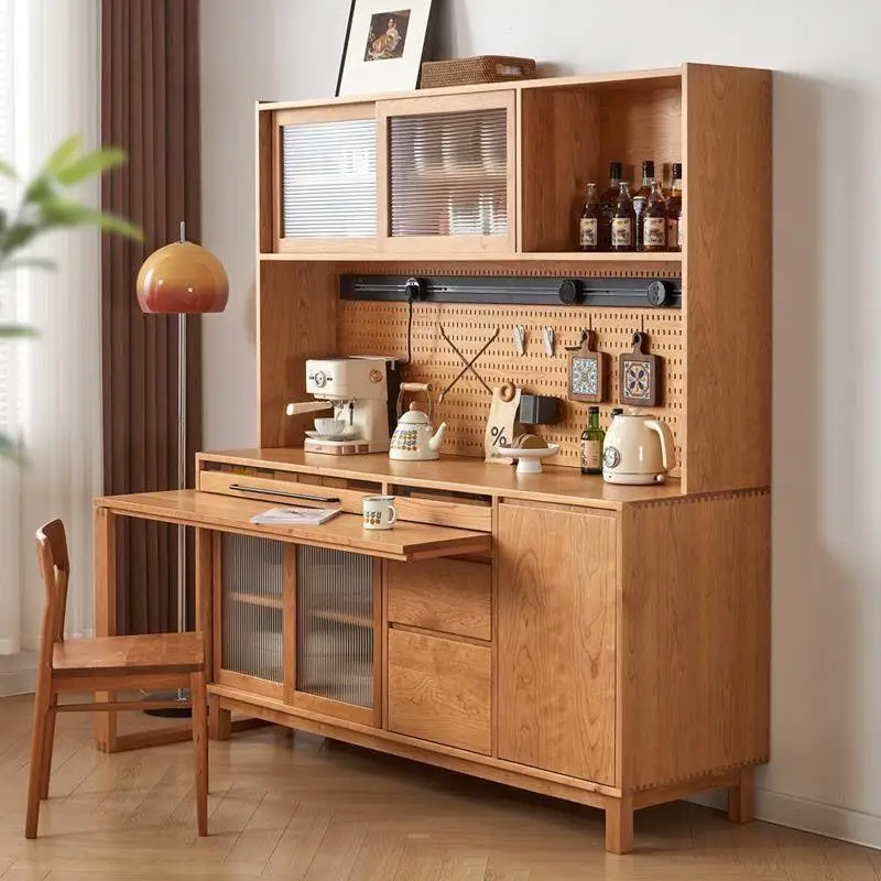 Modern cherry wood dining side cabinet, integrated retractable dining table, small apartment dining room locker
Modern cherry wood dining side cabinet, integrated retractable dining table, small apartment dining room locker