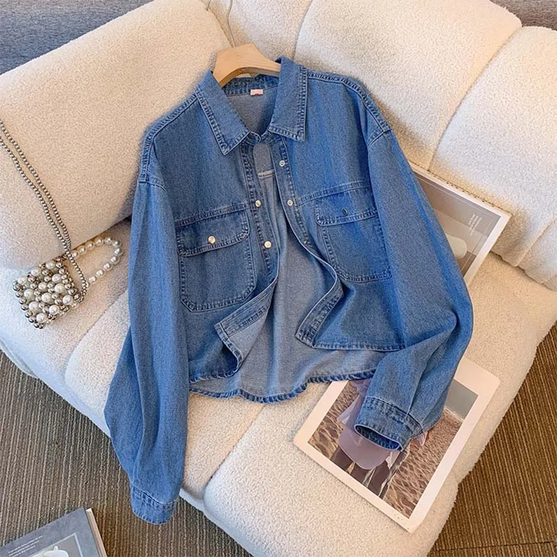 Blue Short Denim Jacket Women's Spring Autumn 2026 New Loose Hong Kong Short Casual Shirt Coat Top
Blue Short Denim Jacket Women's Spring Autumn 2026 New Loose Hong Kong Short Casual Shirt Coat Top