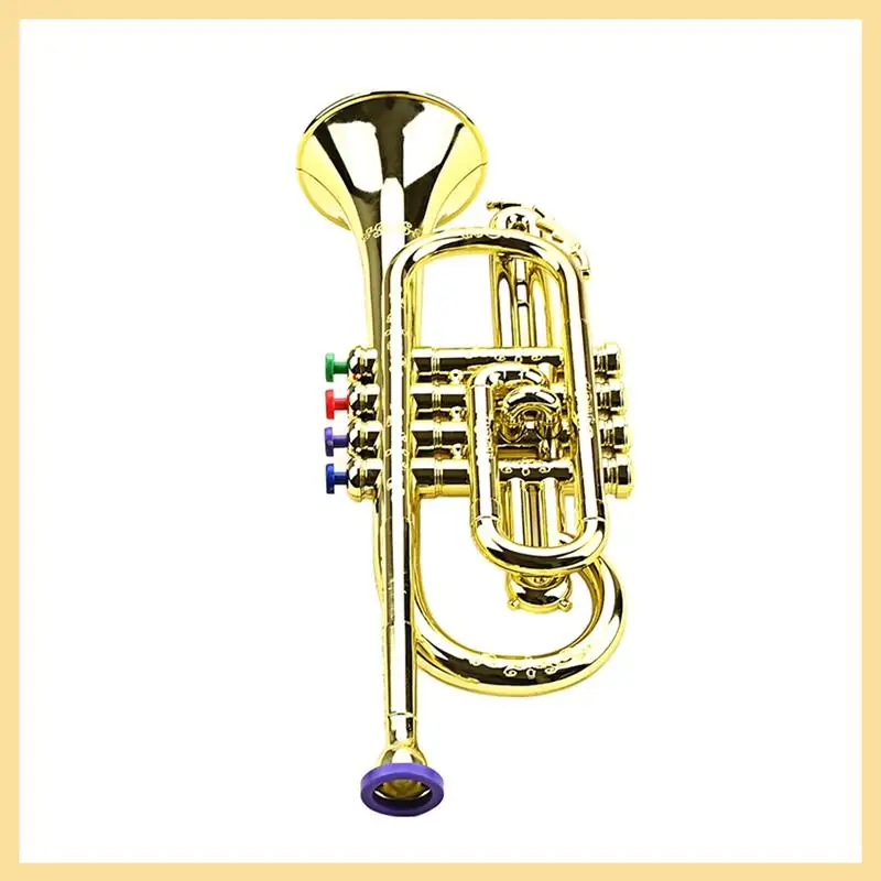 AA90-Trumpet Kids Musical Educational Toy Wind Instruments ABS Gold Trumpet With 4 Colored Keys For Kids
AA90-Trumpet Kids Musical Educational Toy Wind Instruments ABS Gold Trumpet With 4 Colored Keys For Kids