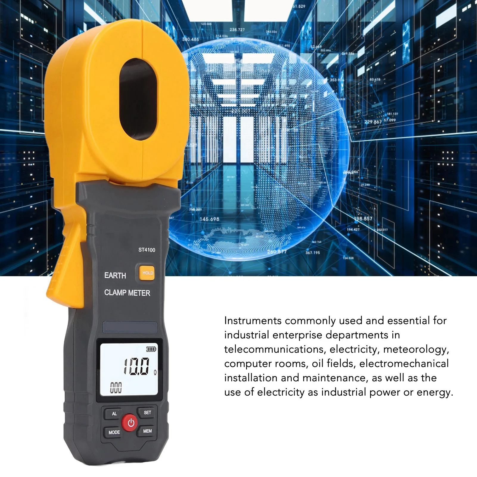Ground Resistance Meter LCD Digital Clamp Ground Resistance Meter Auto Power Off Clamp Earth Resistance Meter Tester for Weather
Ground Resistance Meter LCD Digital Clamp Ground Resistance Meter Auto Power Off Clamp Earth Resistance Meter Tester for Weather