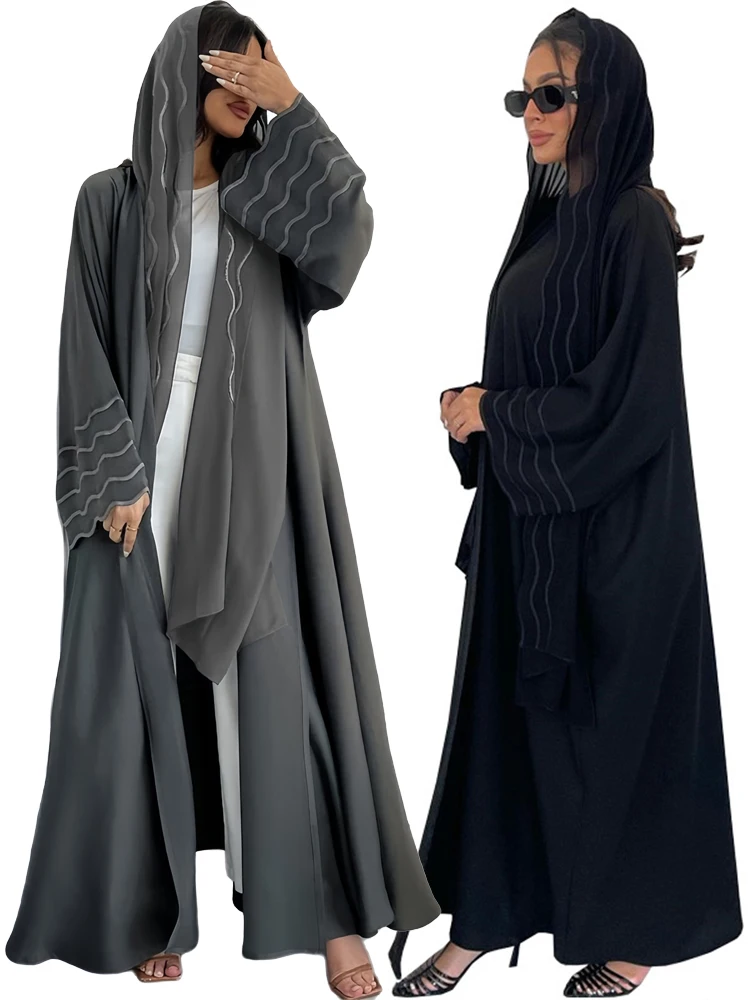 Женский Открытый комплект с вышивкой Khimar Abaya, роскошное кимоно, пальто, хиджаб, искусственная мусульманская скромная одежда, женский халат кебая
Женский Открытый комплект с вышивкой Khimar Abaya, роскошное кимоно, пальто, хиджаб, искусственная мусульманская скромная одежда, женский халат кебая