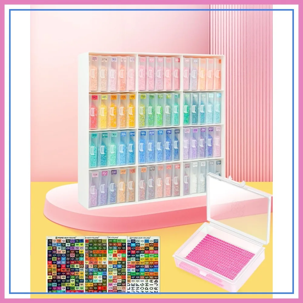 60pcs Diamond Art Storage Trays with Lids & Stand, 2-in-1 Beads Organizer for Painting Accessories
60pcs Diamond Art Storage Trays with Lids & Stand, 2-in-1 Beads Organizer for Painting Accessories