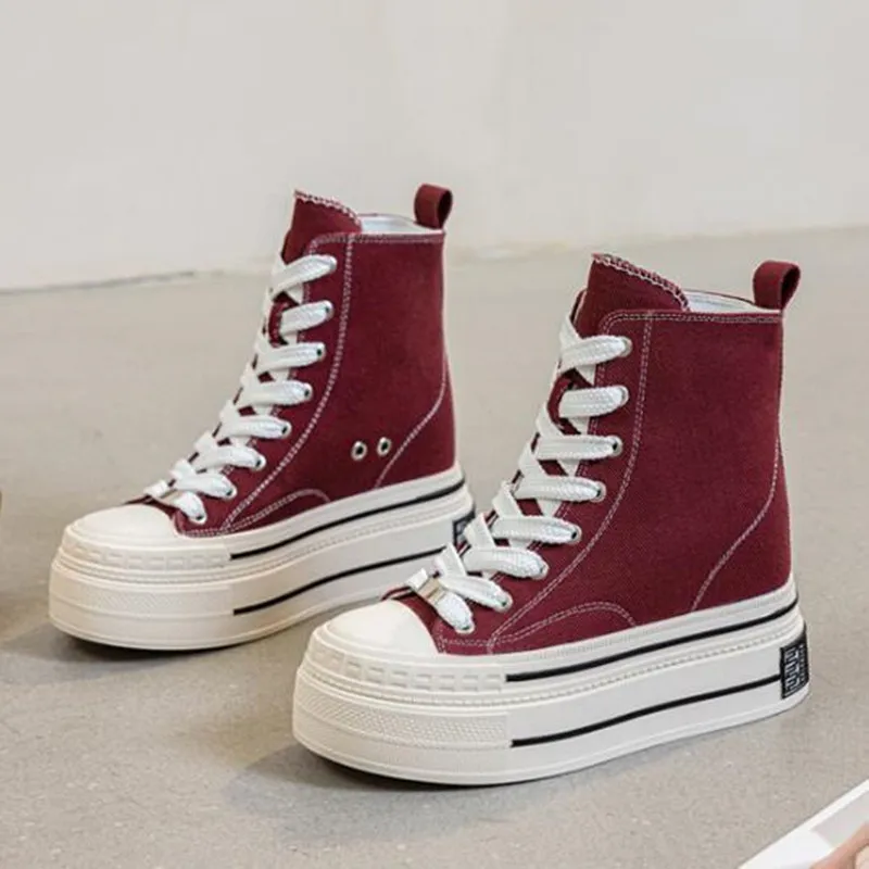 New 2026 Women Chunky Sole Canvas Sneakers Platform Casual High-Top Shoes Built-In Height Increase Ultra 12cm High Heel Versatil
New 2026 Women Chunky Sole Canvas Sneakers Platform Casual High-Top Shoes Built-In Height Increase Ultra 12cm High Heel Versatil