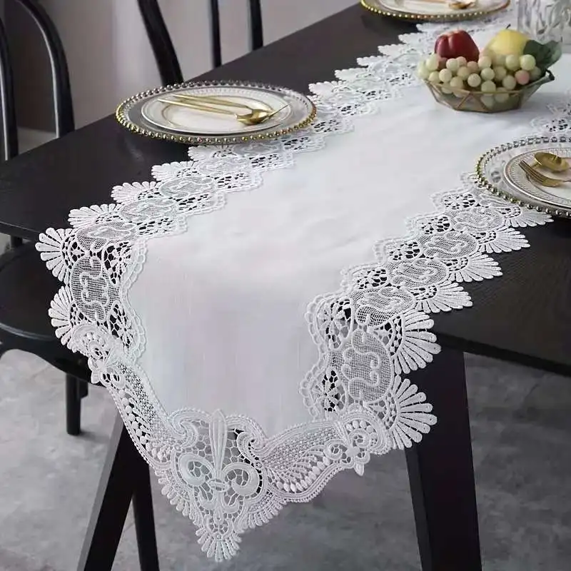 1pc Modern Lace White Water Soluble Embroidery Hollow Out Table Runner for Dining Christmas Wedding Decor
1pc Modern Lace White Water Soluble Embroidery Hollow Out Table Runner for Dining Christmas Wedding Decor
