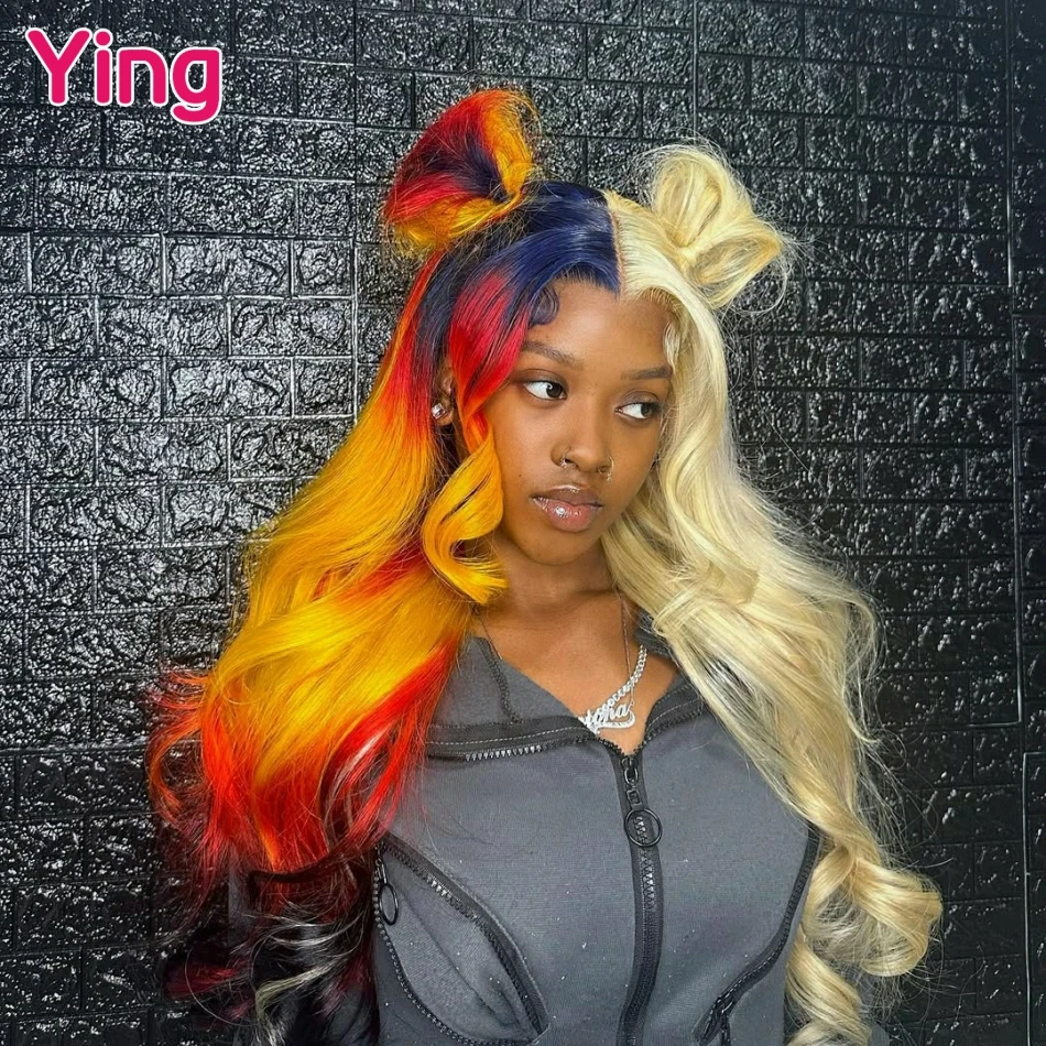 200% Body Wave Wig Half Blue Red Yellow Lace Front Wigs 13x4 13x6 Lace Frontal Wigs Human Hair 613 Colored Pre Plucke Lace Wigs
200% Body Wave Wig Half Blue Red Yellow Lace Front Wigs 13x4 13x6 Lace Frontal Wigs Human Hair 613 Colored Pre Plucke Lace Wigs