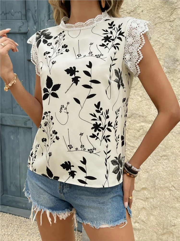Women's Floral Print O-neck Sleeveless Blouses Tank Vest Blouse Female Chir Tops Summer Vacation Casual Ladies T-Shirts Pullover
Women's Floral Print O-neck Sleeveless Blouses Tank Vest Blouse Female Chir Tops Summer Vacation Casual Ladies T-Shirts Pullover