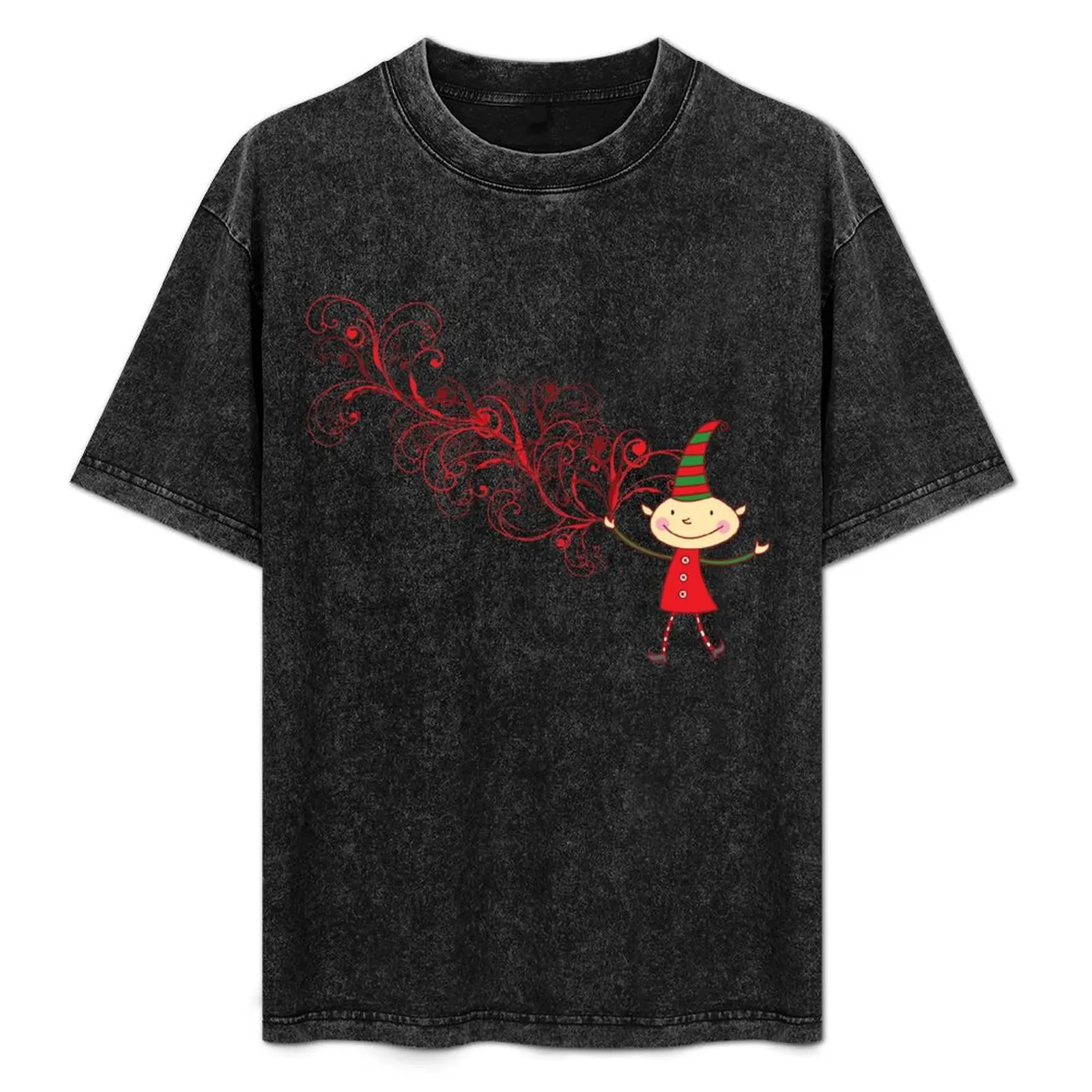 Magical Christmas Elf With Red Flourish Swirls T-Shirt Gym Exercise Short Sleeve T-Shirt
Magical Christmas Elf With Red Flourish Swirls T-Shirt Gym Exercise Short Sleeve T-Shirt