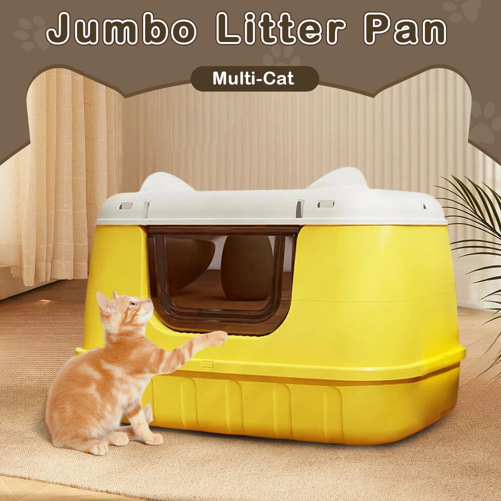 Large Cat Litter Box Enclosed Cat Toilet with Lid Cat Bedpans Kitty Litter Tray for Larger Cat Breeds Or Multiple Cat Households
Large Cat Litter Box Enclosed Cat Toilet with Lid Cat Bedpans Kitty Litter Tray for Larger Cat Breeds Or Multiple Cat Households