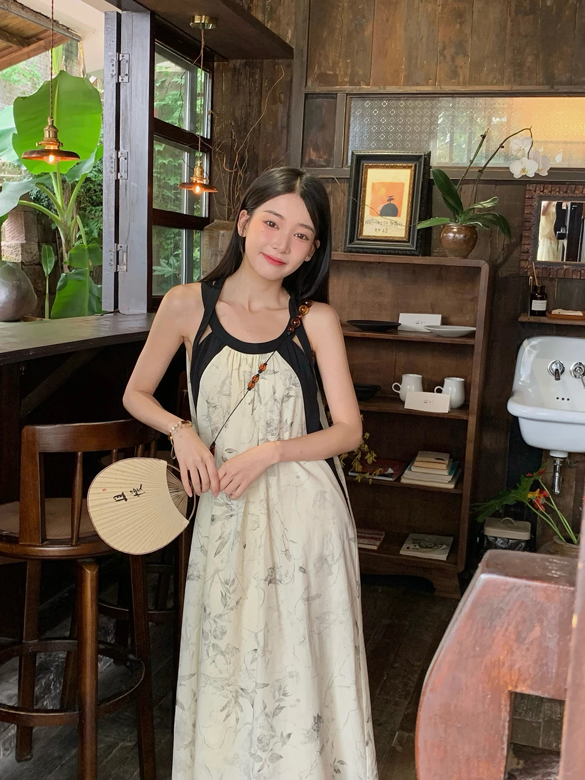 Summer Women's A-Line Printed Long Dress Neck Hanging Strap Cross Design Slimming Loose Fit Clothing Other Material 25-35 Yea...
Summer Women's A-Line Printed Long Dress Neck Hanging Strap Cross Design Slimming Loose Fit Clothing Other Material 25-35 Yea...