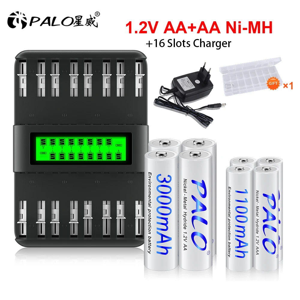 3000mAh 1.2V NI-MH AA Battery+1100mAh AAA Rechargeable Battery LR03 LR06 Batteries+Multi-function AA AAA C D Battery Charger
3000mAh 1.2V NI-MH AA Battery+1100mAh AAA Rechargeable Battery LR03 LR06 Batteries+Multi-function AA AAA C D Battery Charger