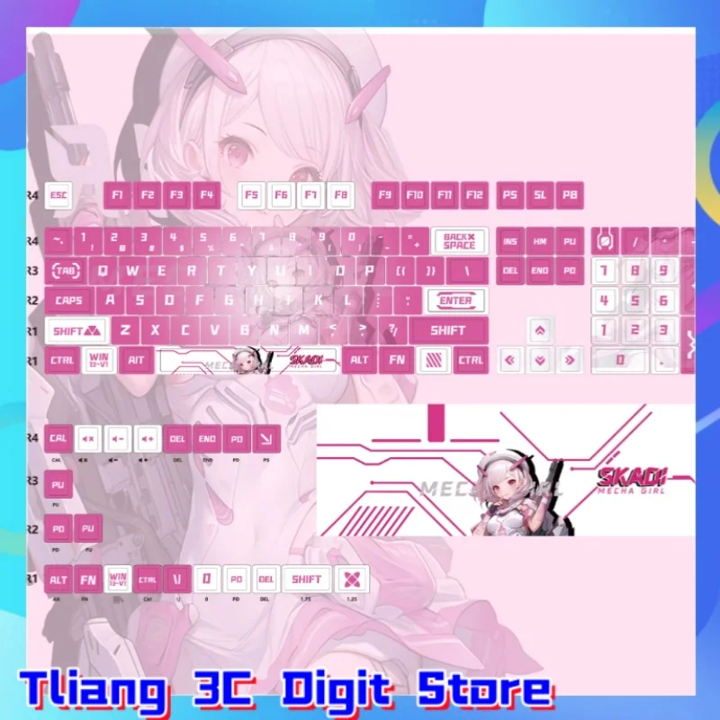 Skadi Theme Custom Keycap Set 124 Keys for Mechanical Keyboard Cherry Profil PBT Cute Anime Gift PC Gaming Keyboard Accessories
Skadi Theme Custom Keycap Set 124 Keys for Mechanical Keyboard Cherry Profil PBT Cute Anime Gift PC Gaming Keyboard Accessories
