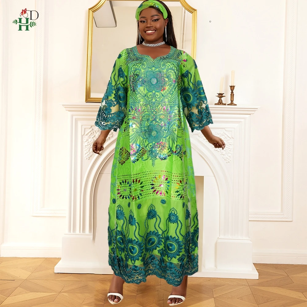 H&D Green Embroidery Bazin African Clothing Traditional Dresses on Clearance Sale African Dresses for Woman Turkey Woman Dresses
H&D Green Embroidery Bazin African Clothing Traditional Dresses on Clearance Sale African Dresses for Woman Turkey Woman Dresses