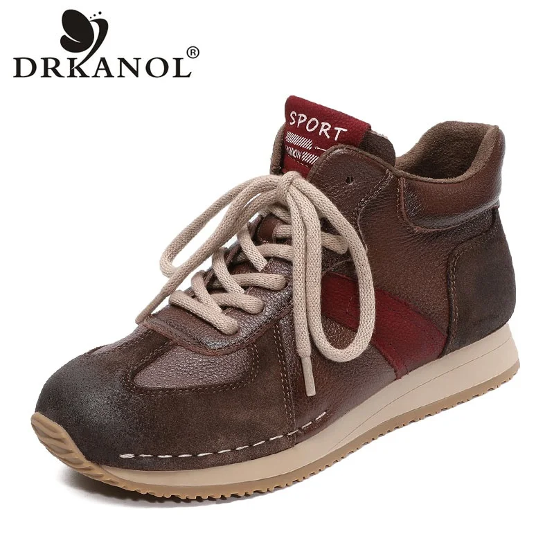 DRKANOL 2025 модные повседневные кроссовки из натуральной коровьей кожи разных цветов, женские весенне-осенние удобные туфли ручной работы на шнуровке в стиле ретро
DRKANOL 2025 модные повседневные кроссовки из натуральной коровьей кожи разных цветов, женские весенне-осенние удобные туфли ручной работы на шнуровке в стиле ретро