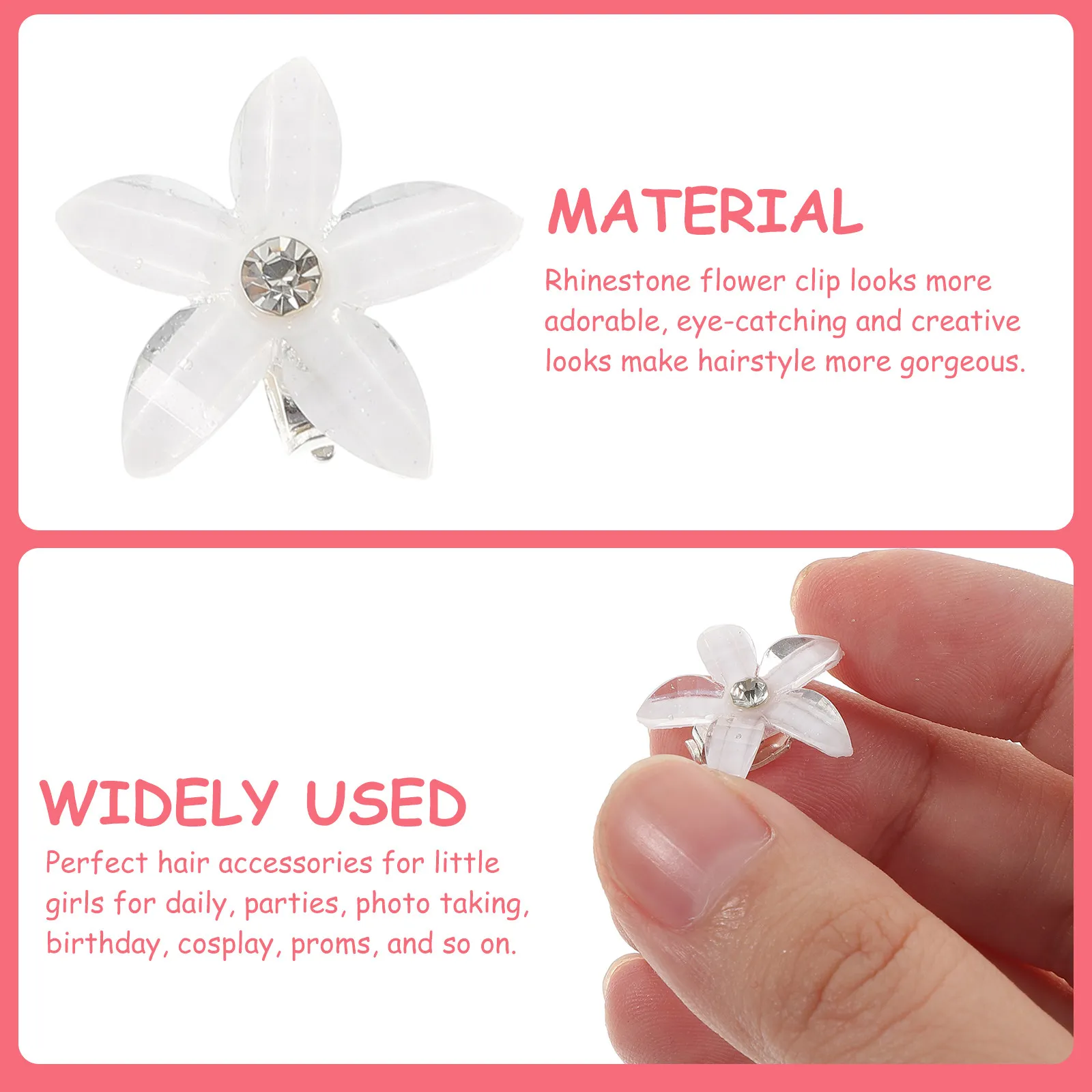 20Pcs Mini Flower Hair Clips Rhinestone Decorative Claw Clips Small Hair Accessories for Wedding Daily
20Pcs Mini Flower Hair Clips Rhinestone Decorative Claw Clips Small Hair Accessories for Wedding Daily