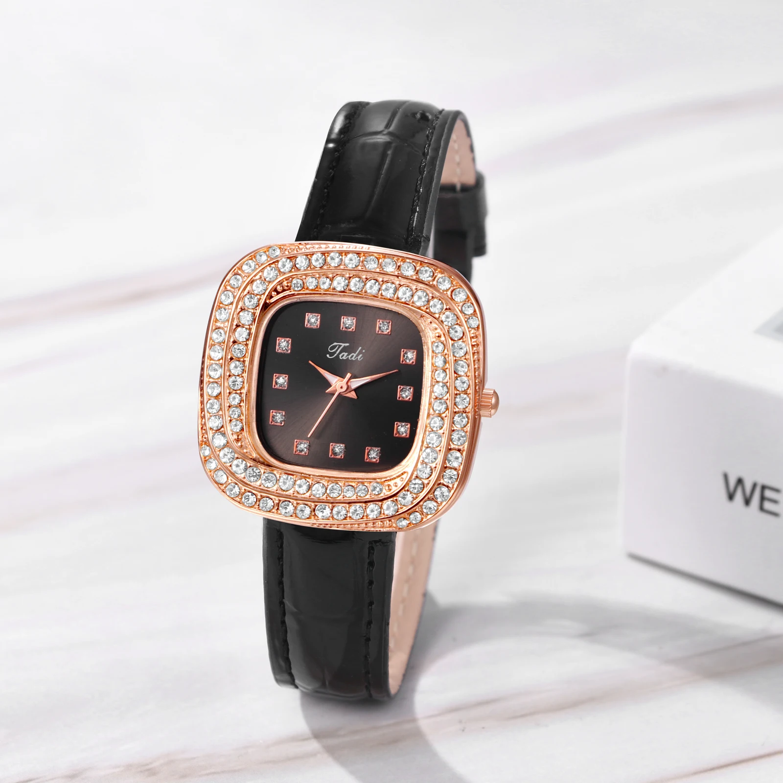 Lancardo Women's Square Diamond Leather Small Watch Whirlpool Dial Sparkly Diamond Delicate Women's Watch Valentine's Day gift
Lancardo Women's Square Diamond Leather Small Watch Whirlpool Dial Sparkly Diamond Delicate Women's Watch Valentine's Day gift