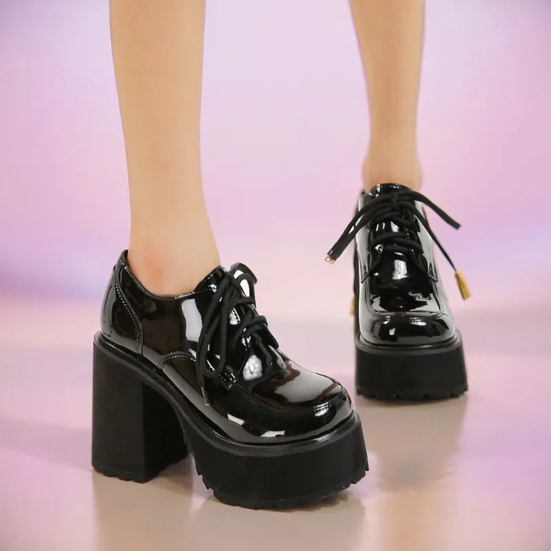 11cm Ultra-high Heels Waterproof Platform New Women's Plus Size 34-41 Lace-up Thick Sole Round Toe Single Shoes Zapatos Mujer
11cm Ultra-high Heels Waterproof Platform New Women's Plus Size 34-41 Lace-up Thick Sole Round Toe Single Shoes Zapatos Mujer