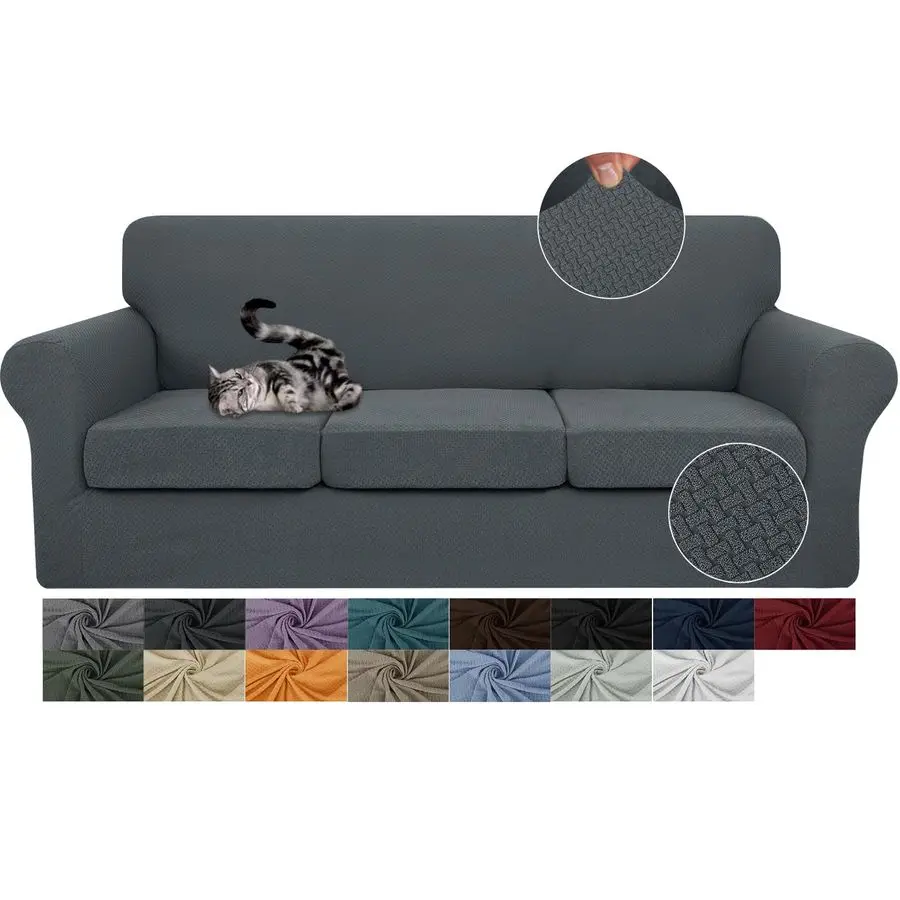 Комплект из 4 чехлов для дивана на 3-местный диван, эластичный чехол-накидка на диван с 3 чехлами для подушек, плотный чехол для дивана для защиты от домашних животных (собак)
Комплект из 4 чехлов для дивана на 3-местный диван, эластичный чехол-накидка на диван с 3 чехлами для подушек, плотный чехол для дивана для защиты от домашних животных (собак)