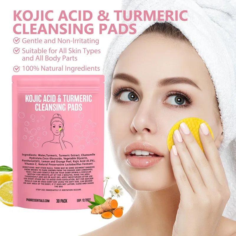 Hot Sale Kojic Acid Turmeric Cleansing Pads Clean Pores Gentle Moisturize Brighten Skin Daily Facial Care Cleansing Wipes
Hot Sale Kojic Acid Turmeric Cleansing Pads Clean Pores Gentle Moisturize Brighten Skin Daily Facial Care Cleansing Wipes