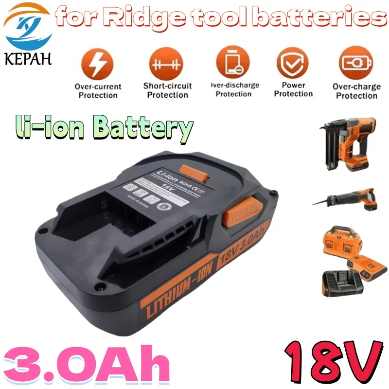 18V 3.0AH Replacement Li-ion Battery For RIDGID R840087 R840085 L1815R L1850R Cordless Power Tools