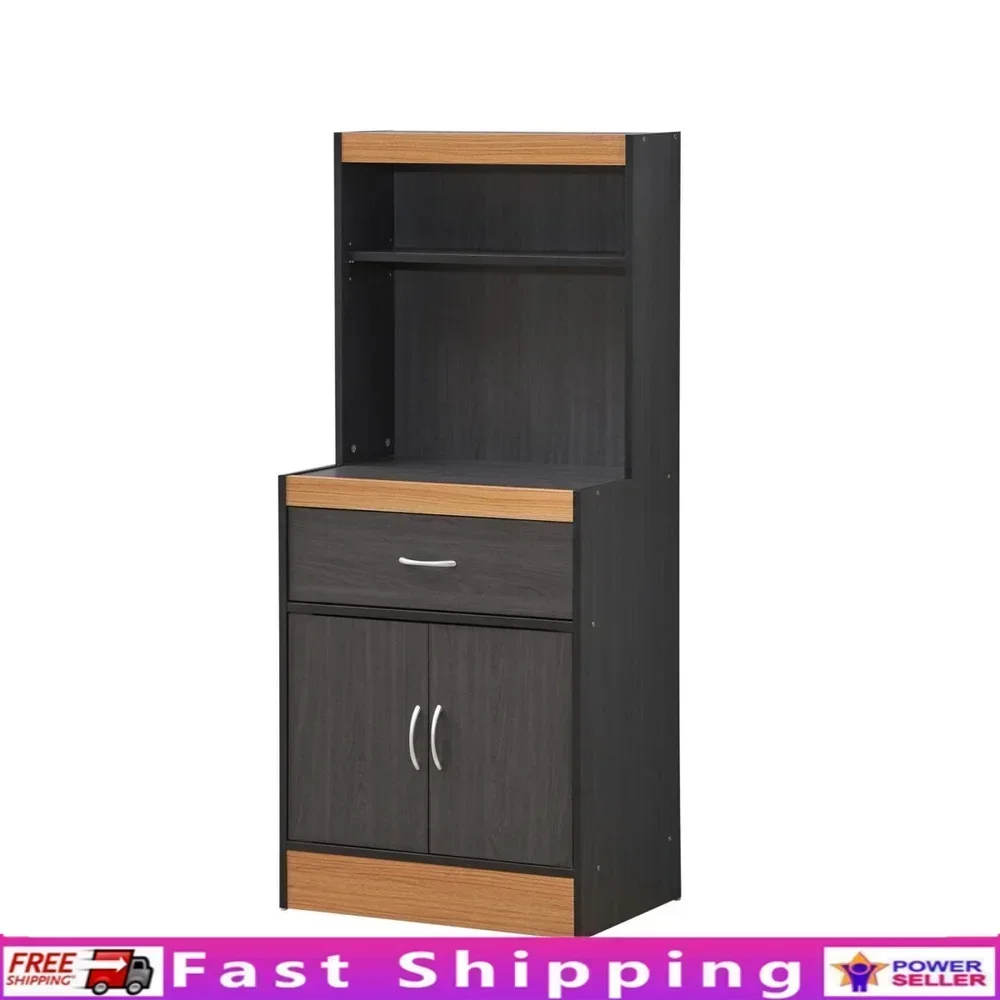 54 Inch Tall Kitchen Cabinet with Open Shelves 1 Drawer Freestanding Storage Unit Microwave Toaster Utensils Indoor Use
54 Inch Tall Kitchen Cabinet with Open Shelves 1 Drawer Freestanding Storage Unit Microwave Toaster Utensils Indoor Use