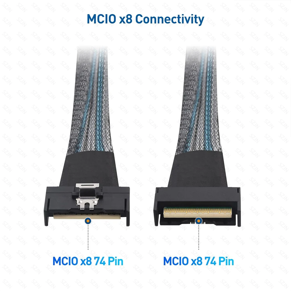 PCIe Gen5 74Pin MCIO X8 Cable SFF-TA-1016, SAS3.0 Mini Cooledge IO Wire, 0.5-1m High Performance Server Cable
PCIe Gen5 74Pin MCIO X8 Cable SFF-TA-1016, SAS3.0 Mini Cooledge IO Wire, 0.5-1m High Performance Server Cable
