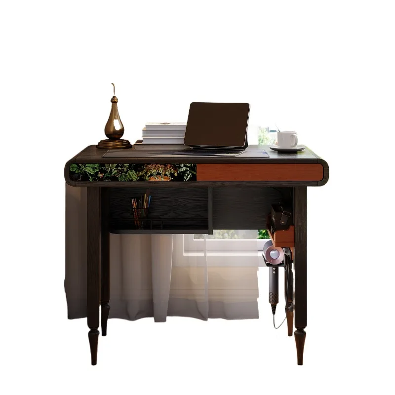 Small apartment bedroom French retro small desk ash wood study writing table
Small apartment bedroom French retro small desk ash wood study writing table