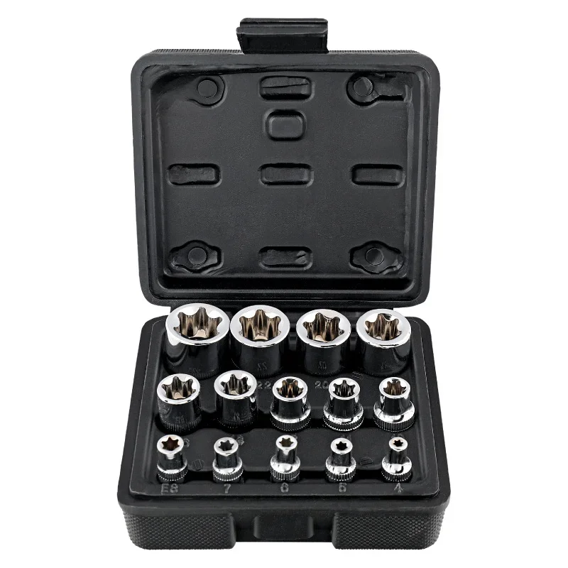 E4-E24 Star Torx Socket External Hex Socket Insert Nut 14Pcs Set Impact Bolt & Nut Remover With Solid Storage Case Hand Tools
E4-E24 Star Torx Socket External Hex Socket Insert Nut 14Pcs Set Impact Bolt & Nut Remover With Solid Storage Case Hand Tools