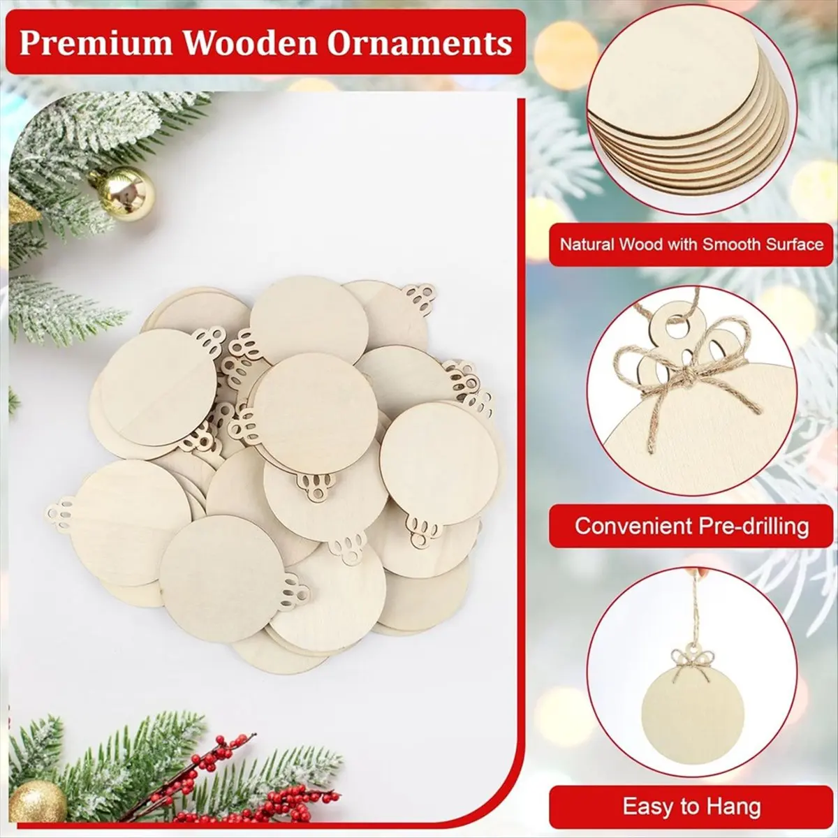 DT57 LATEST MODEL 50 PCS Wooden Christmas Ornaments, 3 Inch DIY Wood Ornament for Crafts, Unfinished Wood Ornament to Paint, Bla
DT57 LATEST MODEL 50 PCS Wooden Christmas Ornaments, 3 Inch DIY Wood Ornament for Crafts, Unfinished Wood Ornament to Paint, Bla