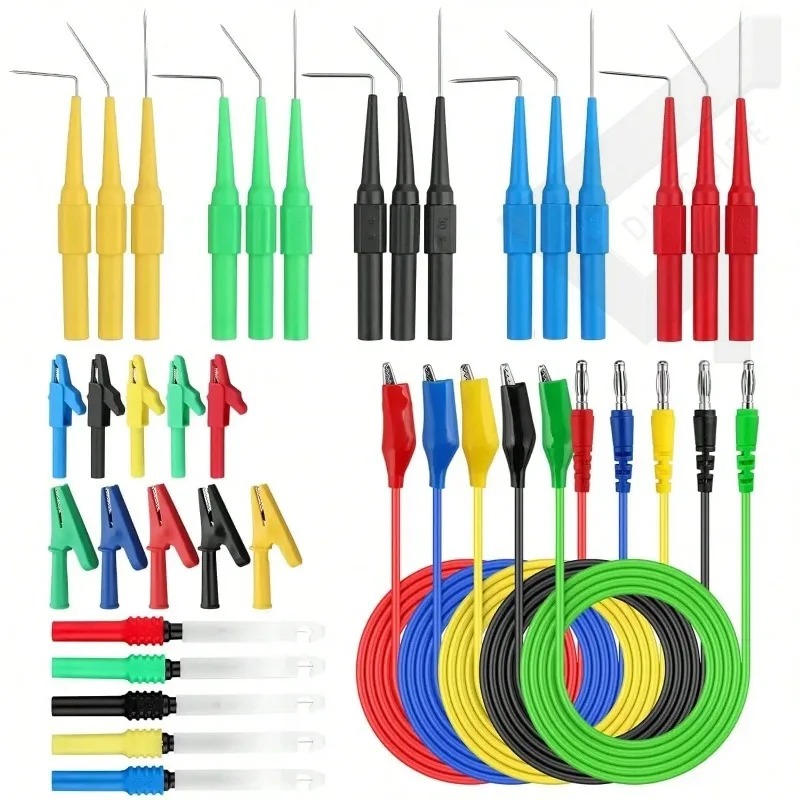 35Pcs Back Probe Kit Automotive Test Leads Set Including 5 Wire Piercing Probes 5 Large Alligator Clips for Electronics Testing
35Pcs Back Probe Kit Automotive Test Leads Set Including 5 Wire Piercing Probes 5 Large Alligator Clips for Electronics Testing