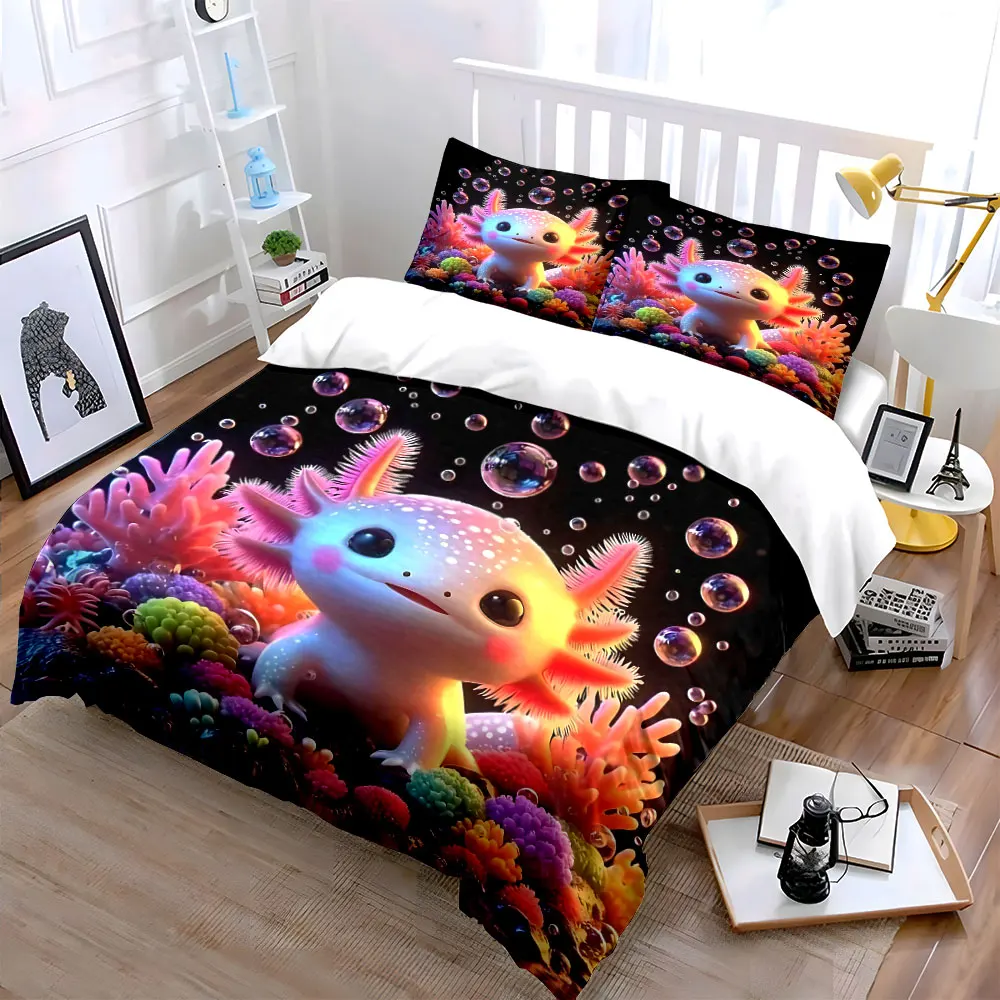 Cute Salamanders Colorful Coral Bedding Set for Kids Luxury Gift 3pcs Digital Print Comforter Set Soft Comfortable Breathable
Cute Salamanders Colorful Coral Bedding Set for Kids Luxury Gift 3pcs Digital Print Comforter Set Soft Comfortable Breathable