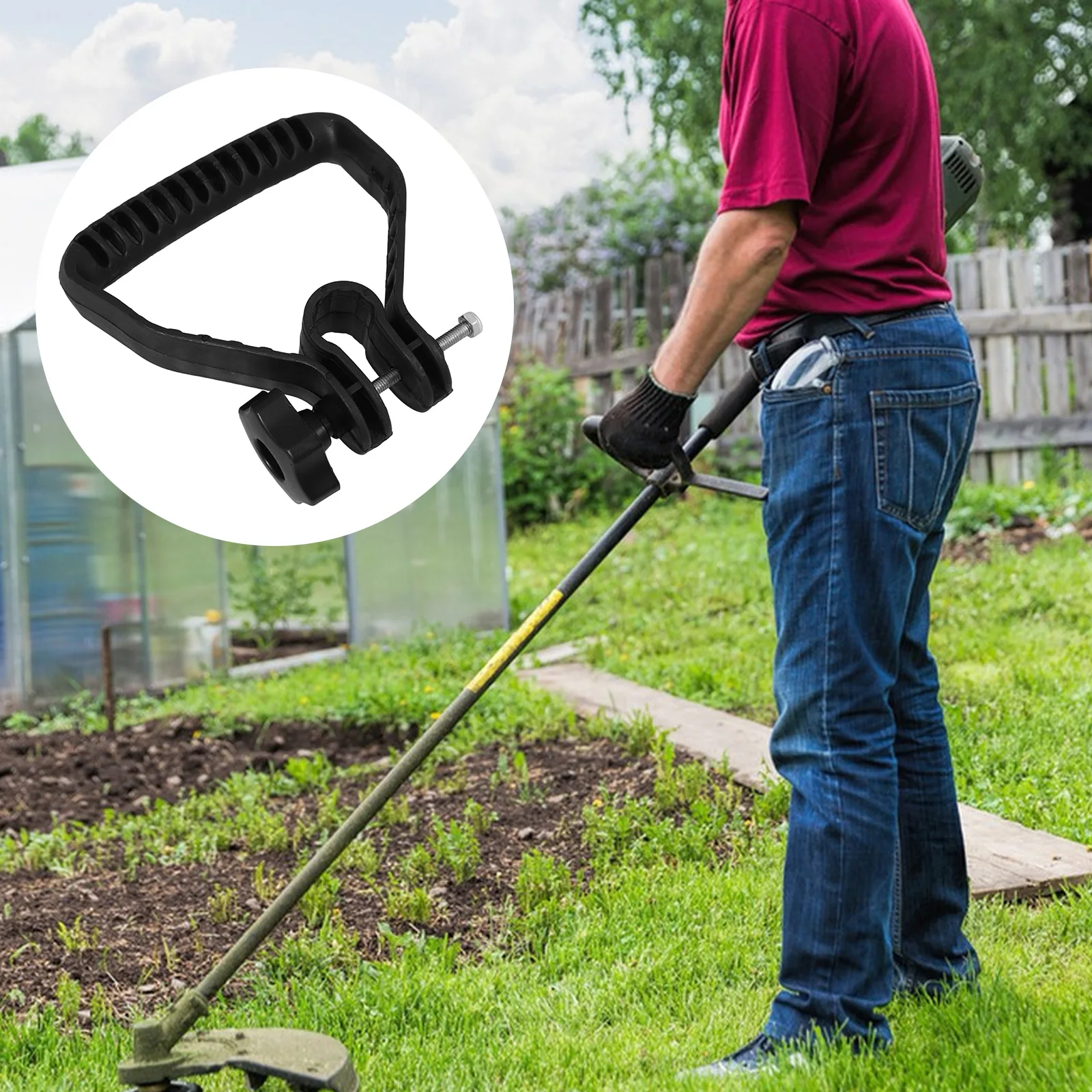 Lawn Mower Handle Auxiliary Black Trimmer Universal Loop Compatible Ergonomic Durable Easy Installation Gardening Tools
Lawn Mower Handle Auxiliary Black Trimmer Universal Loop Compatible Ergonomic Durable Easy Installation Gardening Tools