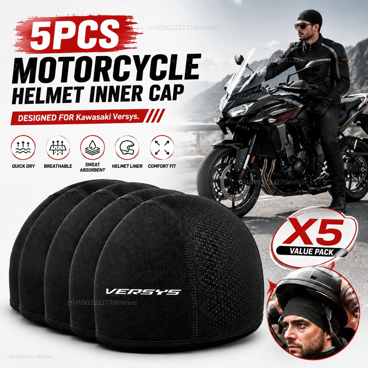 5pcs Motorcycle Helmet Inner Cap Hat Quick Dry Breathable Hat Racing Cap X5 For Kawasaki Versys 650 300 300X 1000 X300 2015-2022
5pcs Motorcycle Helmet Inner Cap Hat Quick Dry Breathable Hat Racing Cap X5 For Kawasaki Versys 650 300 300X 1000 X300 2015-2022