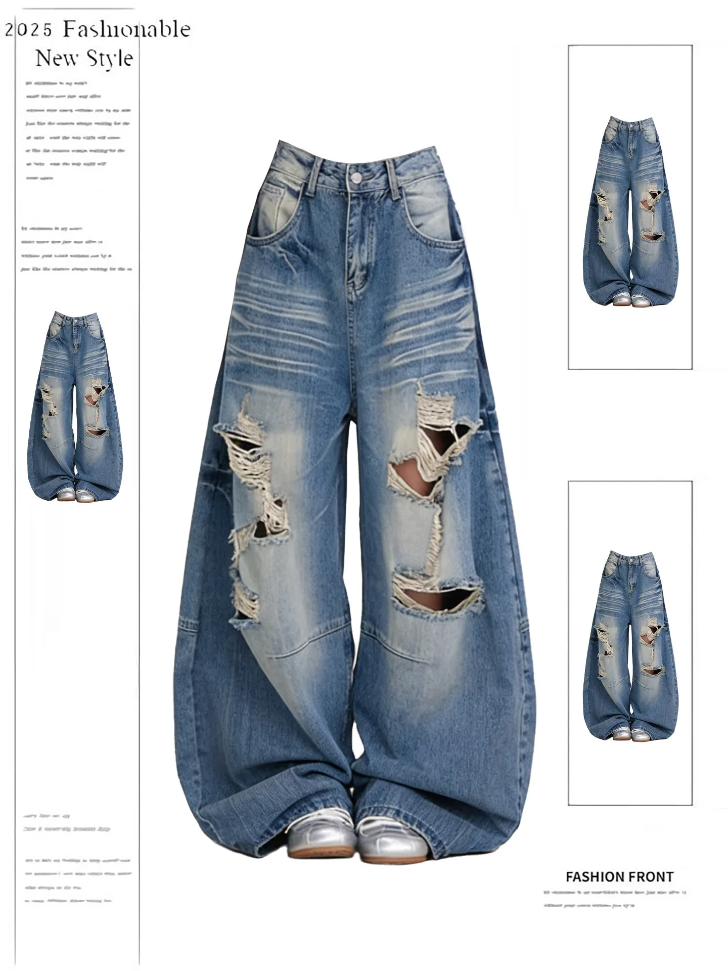 American High Street Washed Ripped Knife Jeans Men's High Waist Loose Wide Leg Pants Summer New Style Durable Wear Resistant
American High Street Washed Ripped Knife Jeans Men's High Waist Loose Wide Leg Pants Summer New Style Durable Wear Resistant