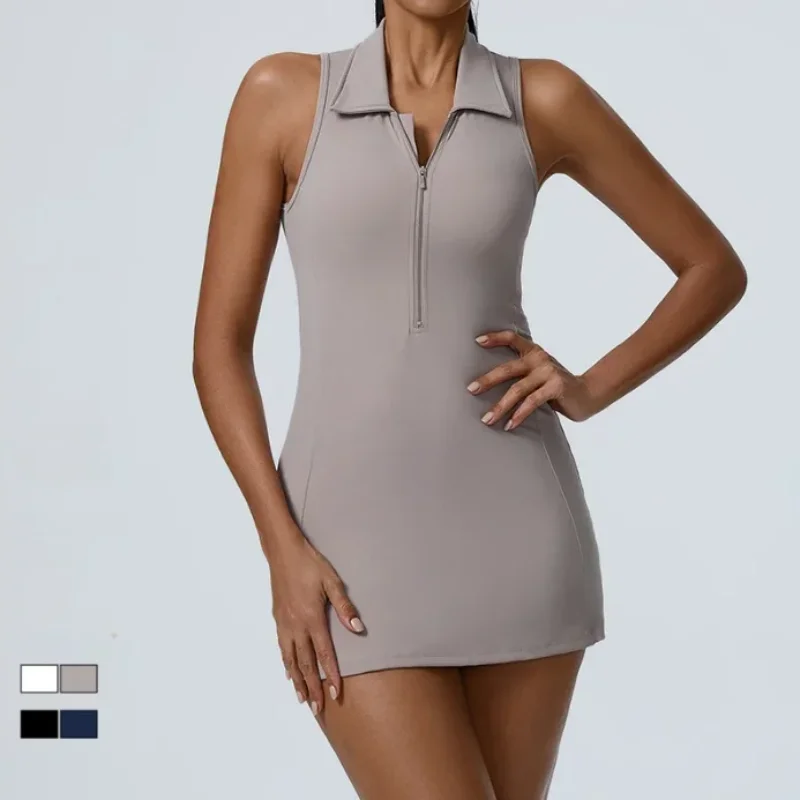 One-piece Tennis Dress for Women,with Zipper, Slimming and Sexy Design, Suitable for Gym Workouts, Running and Fitness Exercises
One-piece Tennis Dress for Women,with Zipper, Slimming and Sexy Design, Suitable for Gym Workouts, Running and Fitness Exercises