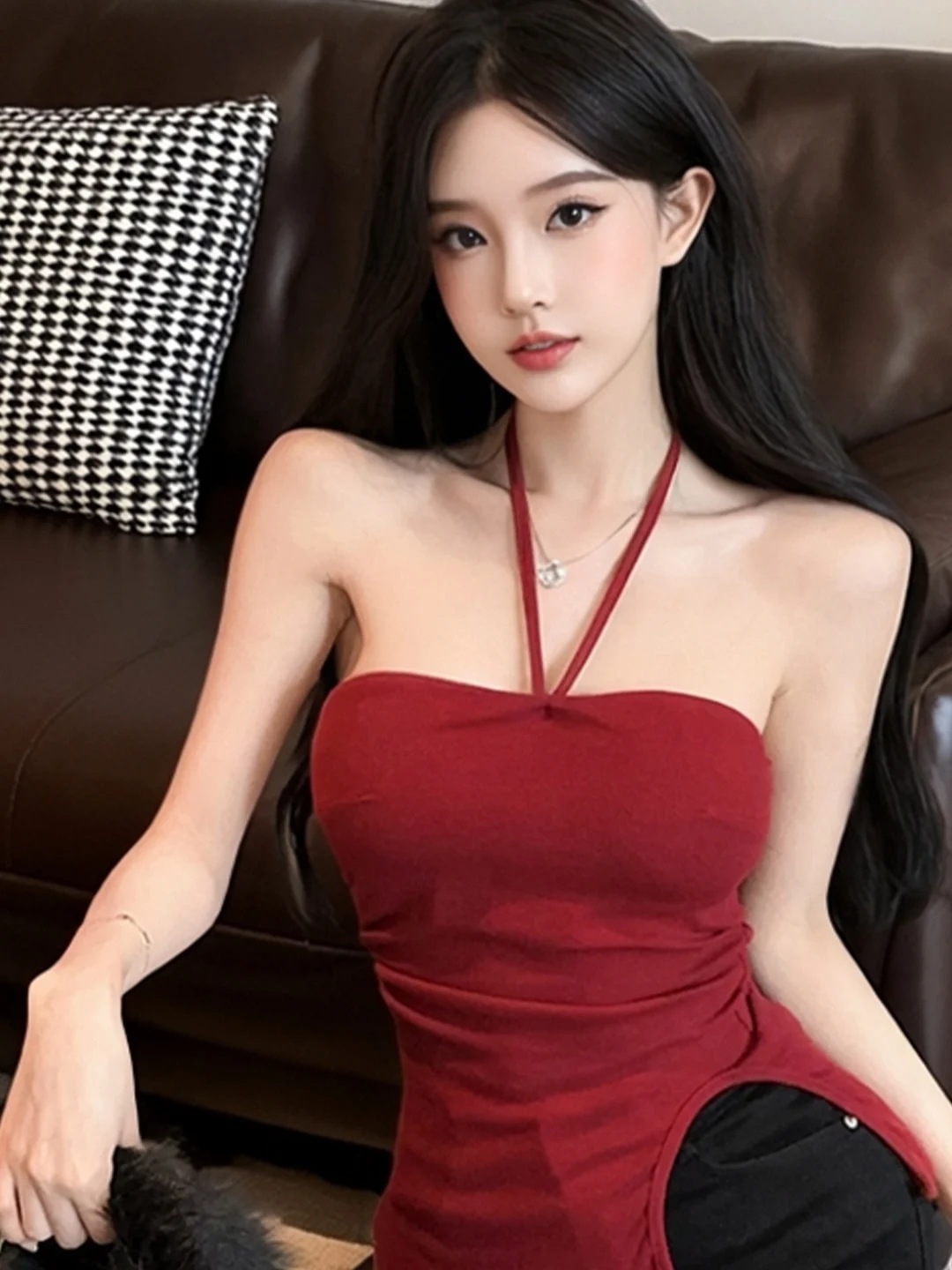 Pure Desire Strapless Split Crop Top Knot Rope Slim Fit Inner Wear Top Fashionable Neck Hanging Pure Desire Color
Pure Desire Strapless Split Crop Top Knot Rope Slim Fit Inner Wear Top Fashionable Neck Hanging Pure Desire Color