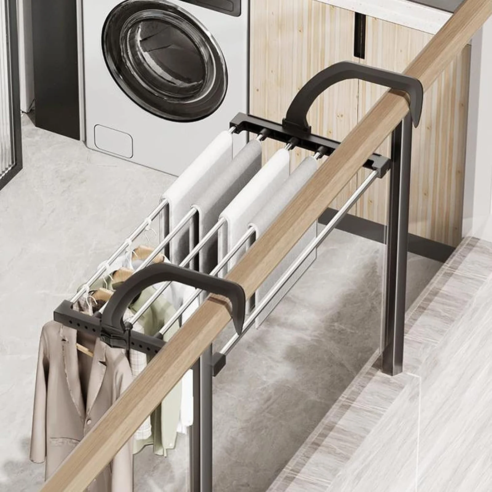 Складная сушилка для белья и полотенец (черная)
Складная сушилка для белья и полотенец (черная)