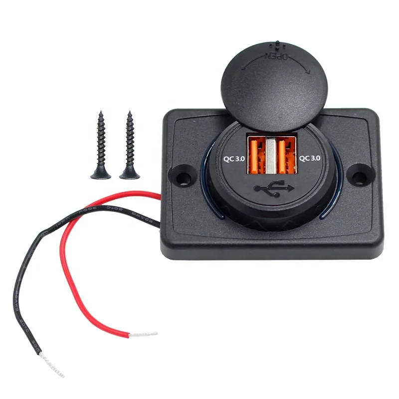 DC 12V 24V Dual QC3.0 USB Socket Panel Mount Bus Accessories Electric Car USB Socket Charger
DC 12V 24V Dual QC3.0 USB Socket Panel Mount Bus Accessories Electric Car USB Socket Charger