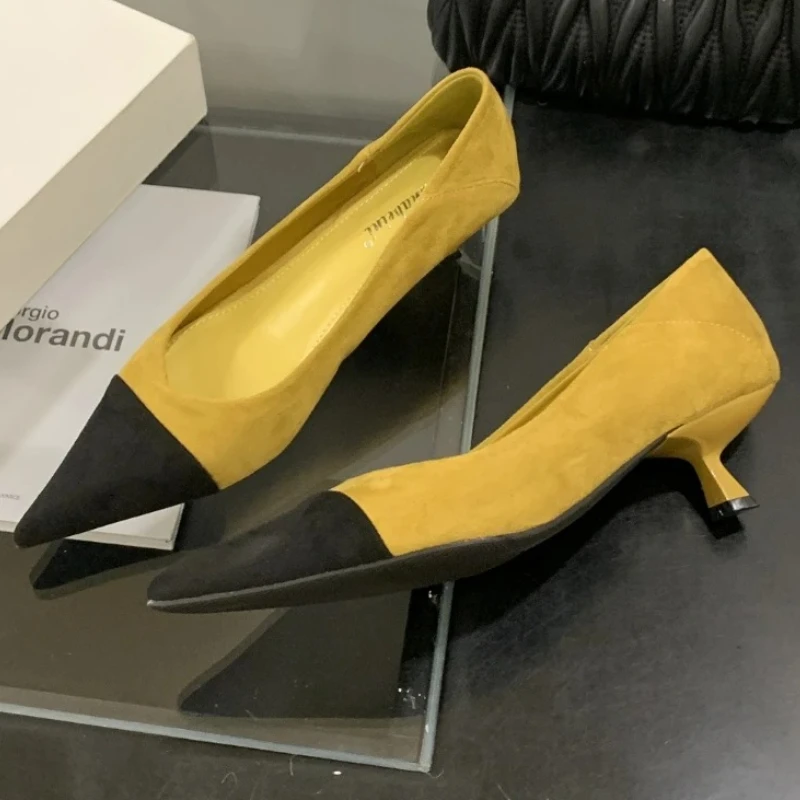 Элегантные туфли-лодочки с острым носком, женская обувь, замшевая модная брендовая обувь на высоком каблуке, женская офисная обувь с леопардовым принтом на мелком низком каблуке, женская обувь
Элегантные туфли-лодочки с острым носком, женская обувь, замшевая модная брендовая обувь на высоком каблуке, женская офисная обувь с леопардовым принтом на мелком низком каблуке, женская обувь