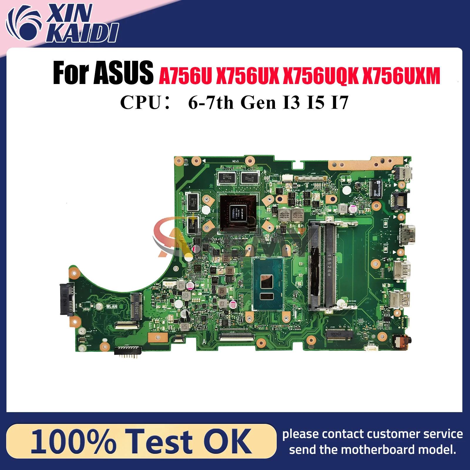 X756UX Материнская плата для ноутбука ASUS X756UXM X756U A756U X756UV X756UQ X756UQK X756UA X756UR X756UAK X756UJ Материнская плата I3 I5 I7 CPU
X756UX Материнская плата для ноутбука ASUS X756UXM X756U A756U X756UV X756UQ X756UQK X756UA X756UR X756UAK X756UJ Материнская плата I3 I5 I7 CPU